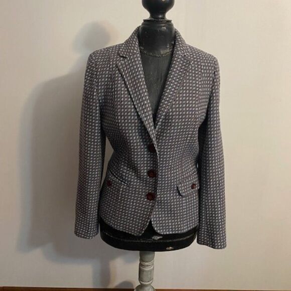 Liz Claiborne Brown/Turquoise Wool Blend blazer, size 8 - Picture 1 of 3